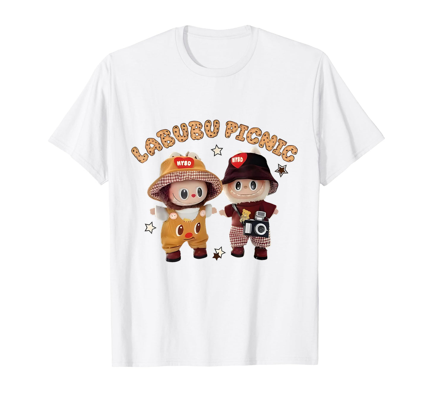 Funny Labubu The Monsters Crew Neck Short Sleeve T-Shirt Gift for Her White