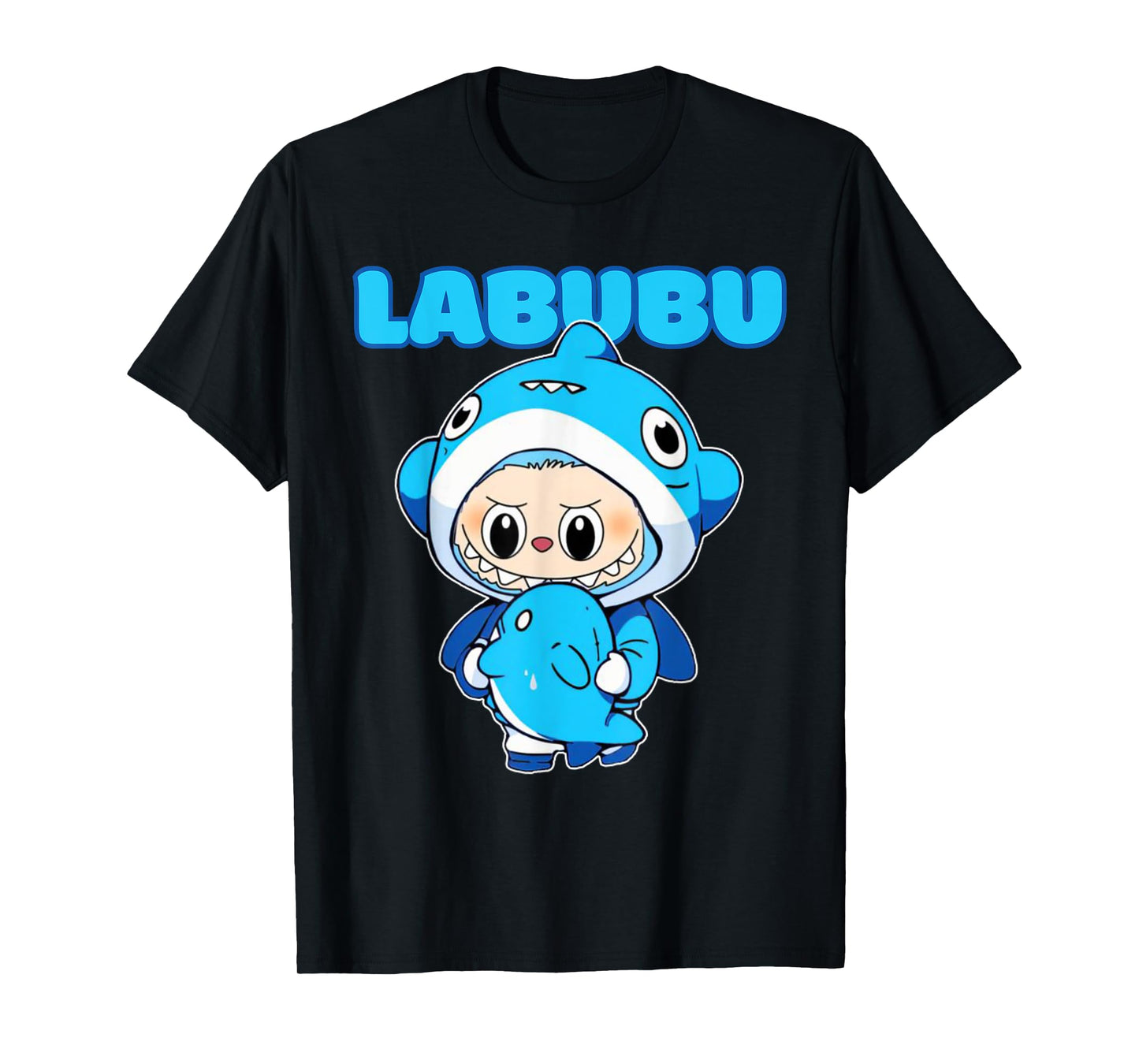 The Monsters Crew Neck Short Sleeve T-Shirt Gift for Labubu Lover Black