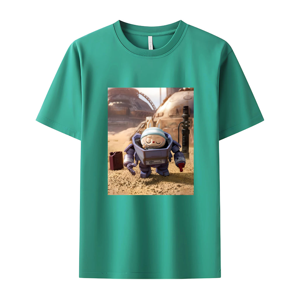 Labubu in Space The Monsters Crew Neck T-Shirt For Labubu Lover