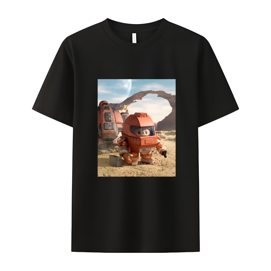 Labubu in Space The Monsters Crew Neck T-Shirt For Labubu Lover