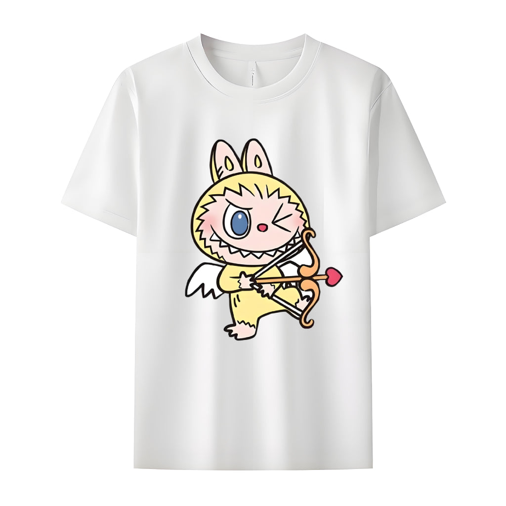 Labubu as Cupid The Monsters Crew Neck T-Shirt For Labubu Lover Gifts for Her