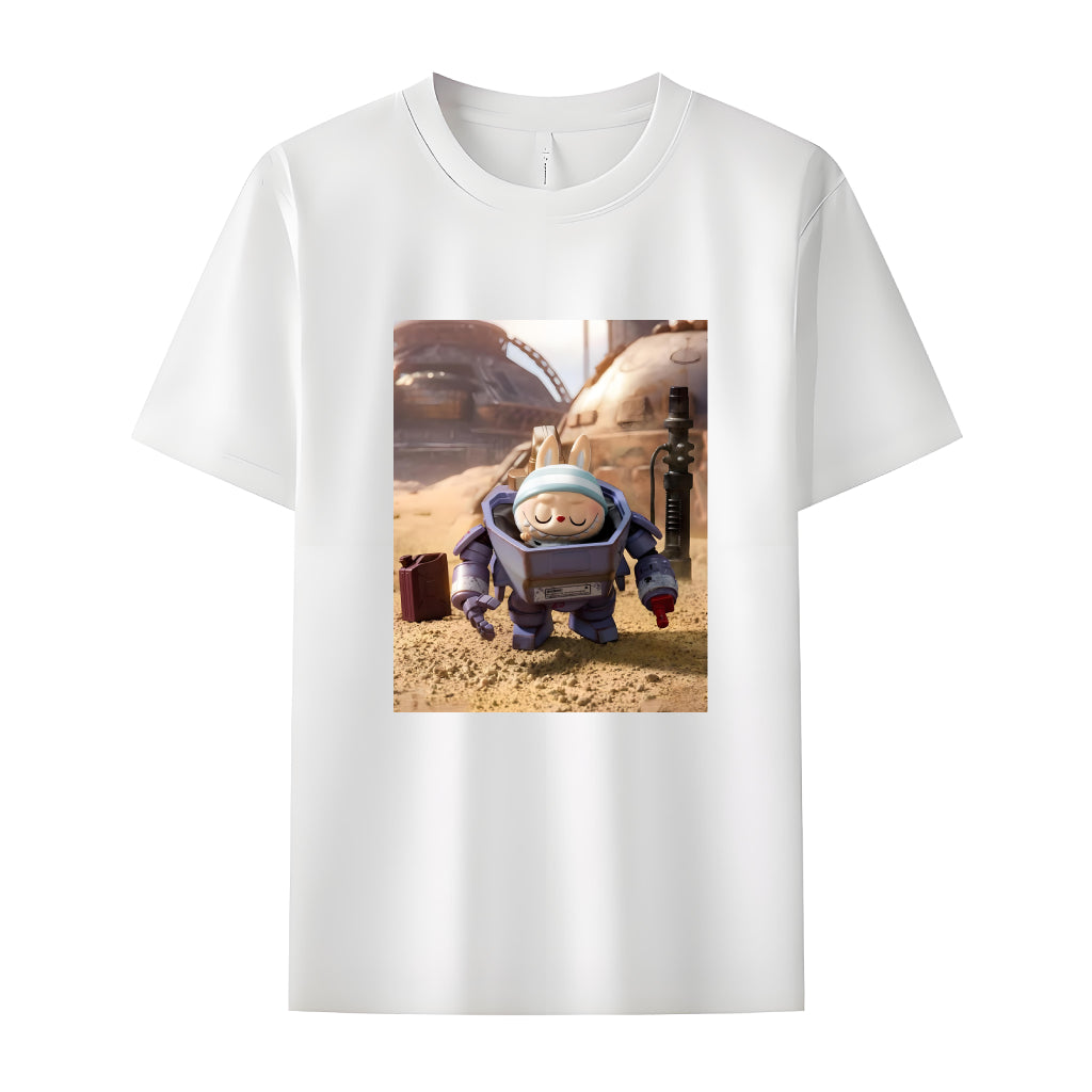 Labubu in Space The Monsters Crew Neck T-Shirt For Labubu Lover