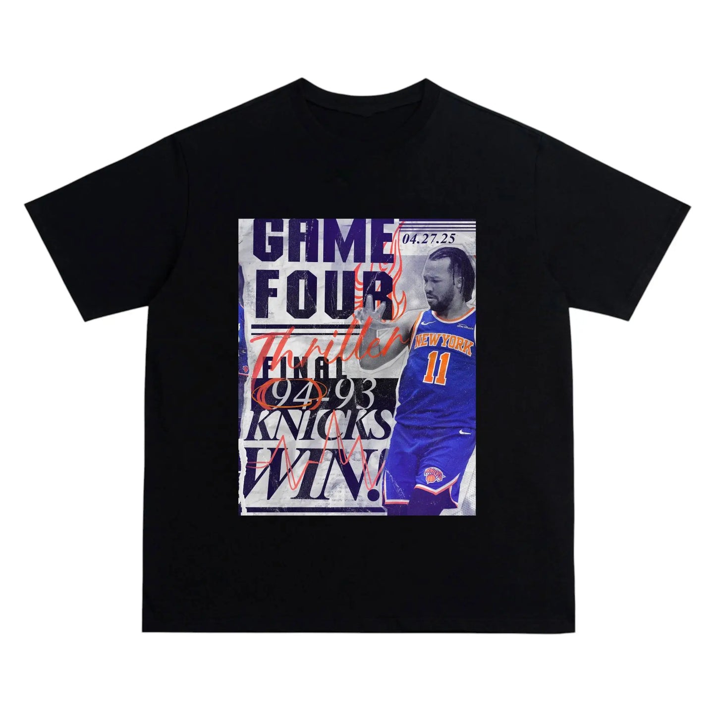 NYK “21-0 Historic Run” Collage Tee -Newspaper collage aesthetic Crew Neck Short-Sleeve T-Shirt Unisex