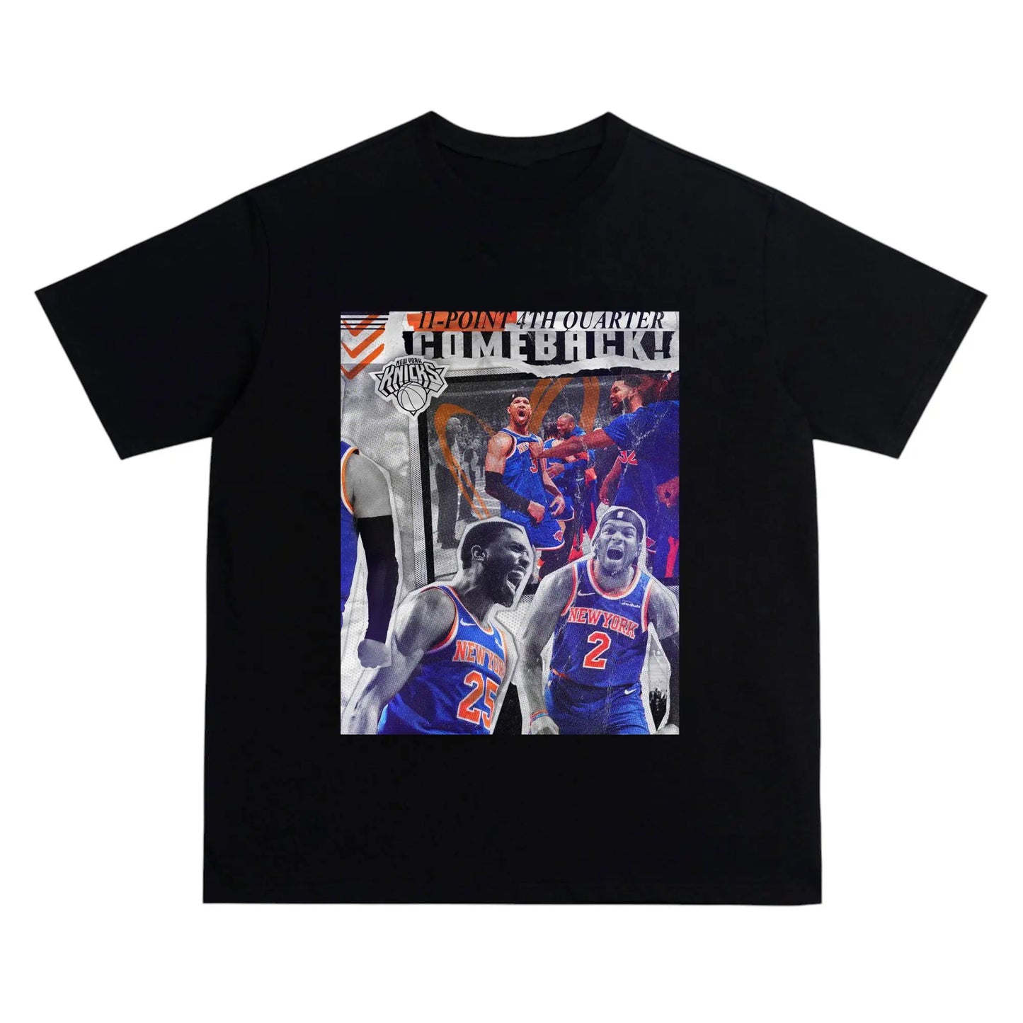 NYK “21-0 Historic Run” Collage Tee -Newspaper collage aesthetic Crew Neck Short-Sleeve T-Shirt Unisex