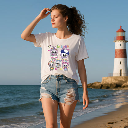 Labubu Graphic T-Shirt Loose Fit Summer Casual Tee