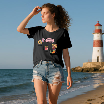 Rich and Thin Labubu Graphic T-Shirt Loose Fit Summer Casual Tee