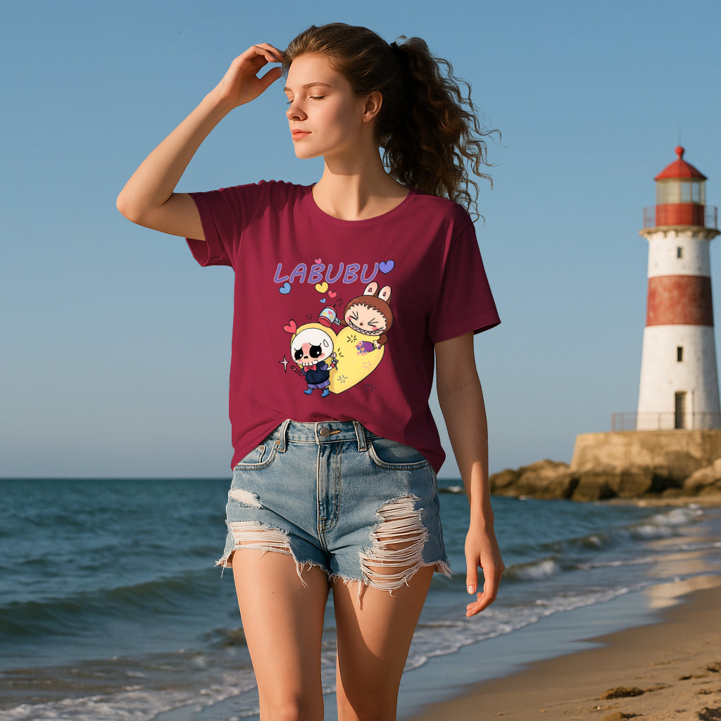 Love Labubu Graphic T-Shirt Loose Fit Summer Casual Tee