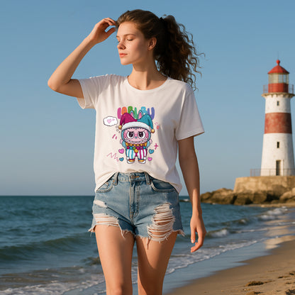 Clown Labubu Graphic T-Shirt Loose Fit Summer Casual Tee
