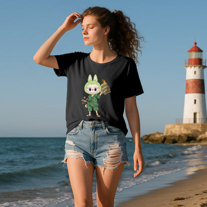 Samurai Labubu Labubu Graphic T-Shirt Loose Fit Summer Casual Tee