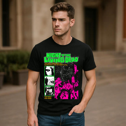 NIGHT OF THE LIVING DEAD Crew Neck Short-Sleeve T-Shirt Soft & Breathable