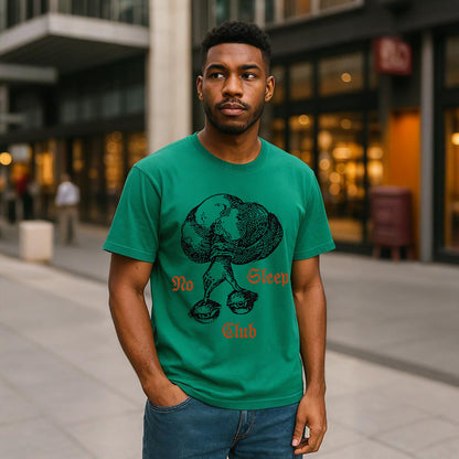 No Sleep Club Neck Short-Sleeve T-Shirt Soft & Breathable