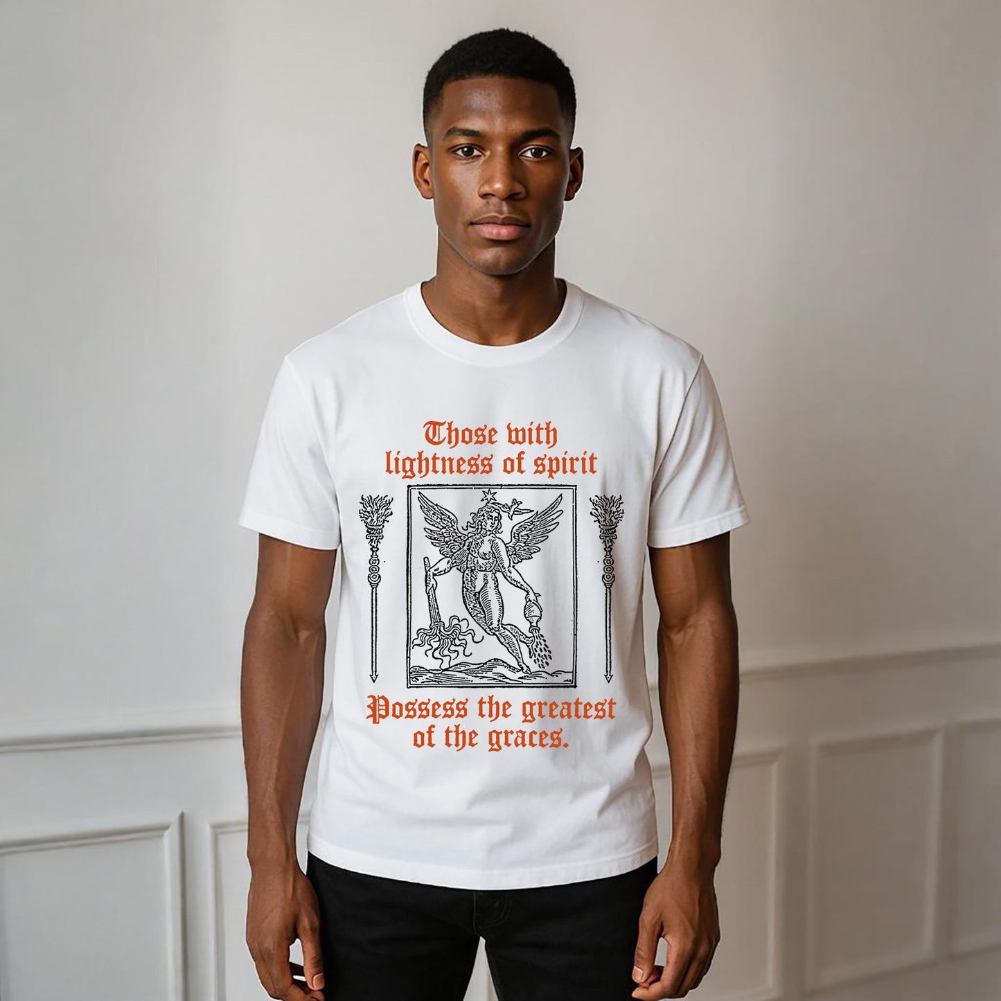 Lightness of Spirit Neck Short-Sleeve T-Shirt Soft & Breathable