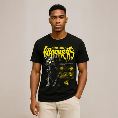 HOLLOW WHISKERS Crew Neck Short-Sleeve T-Shirt Soft & Breathable