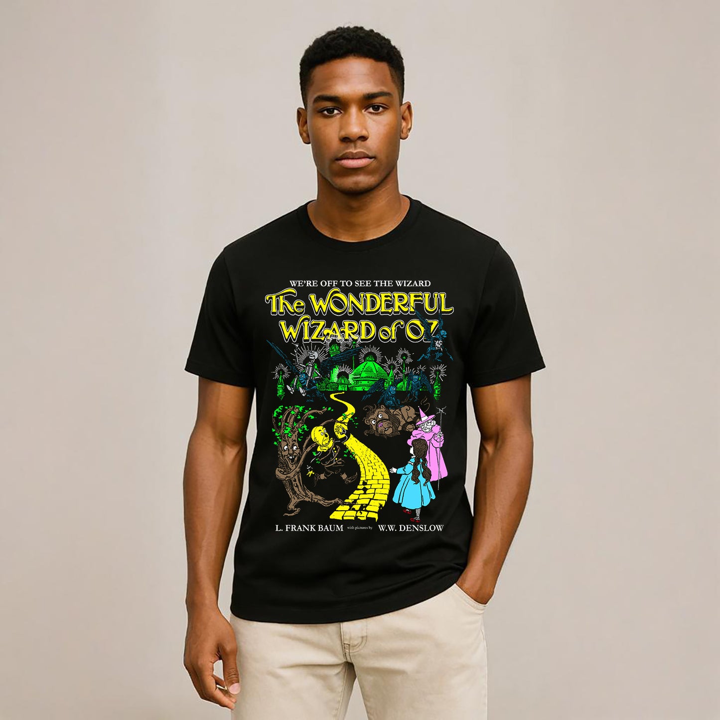 The Wonderful Wizar Of OZ Illustrations T-Shirt Soft and Breathable