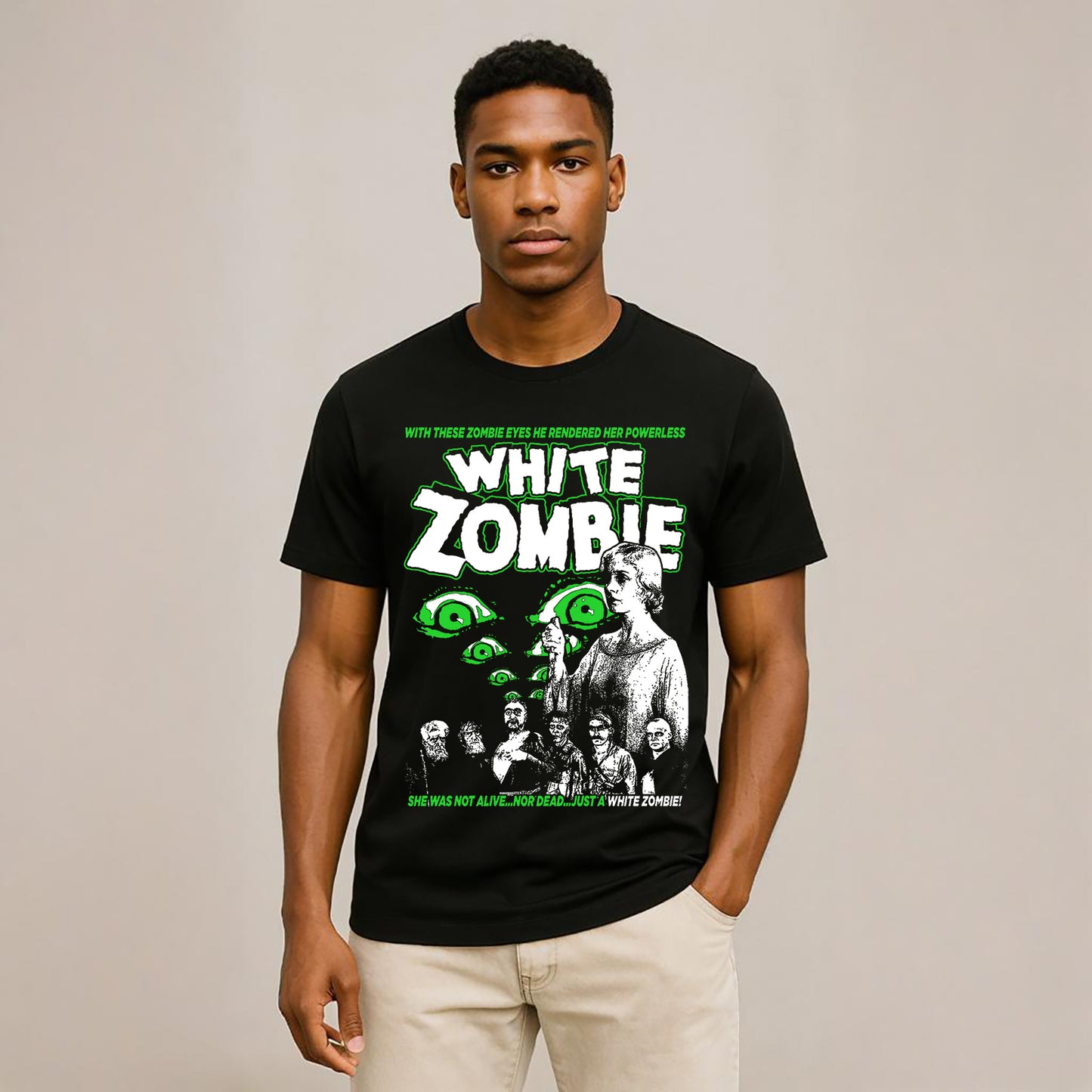 White Zombie Crew Neck Short-Sleeve T-Shirt Soft and Breathable