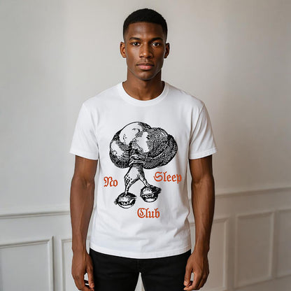 No Sleep Club Neck Short-Sleeve T-Shirt Soft & Breathable