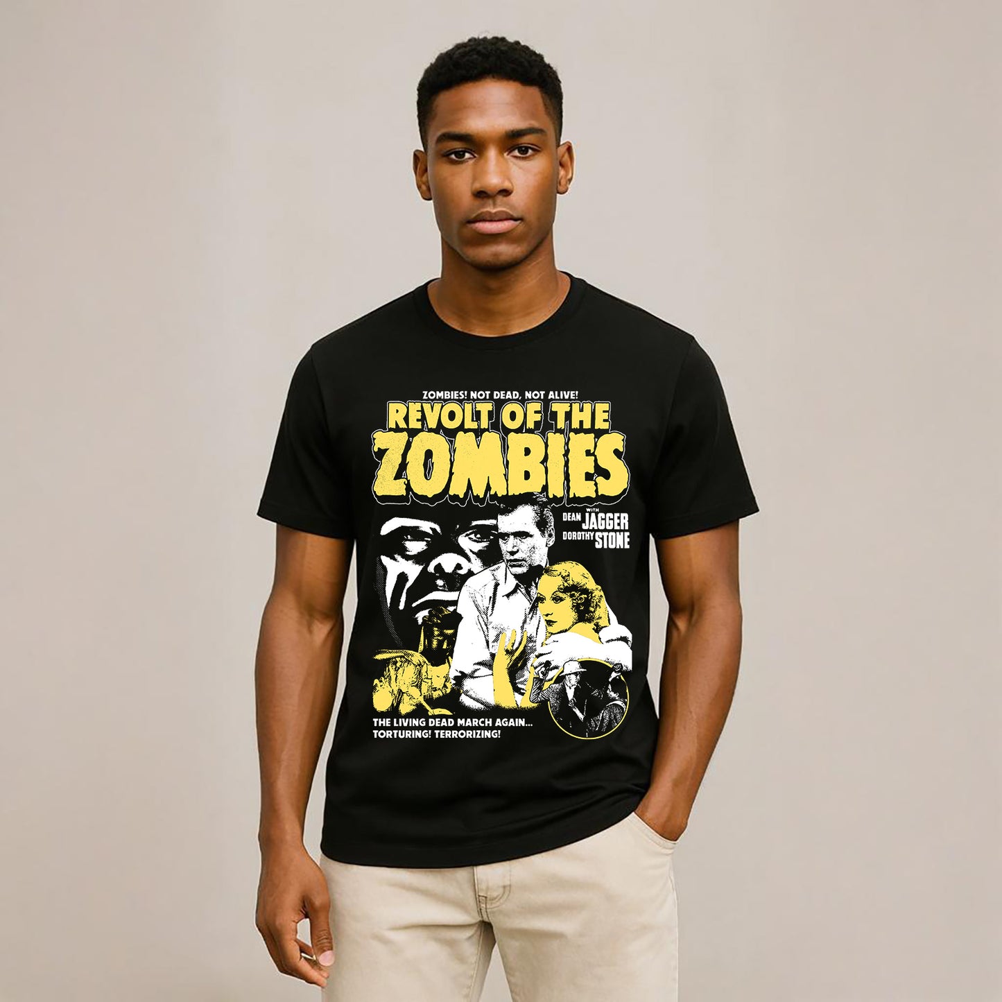 Revolt of The Zombies Crew Neck Short-Sleeve T-Shirt Soft and Breathable