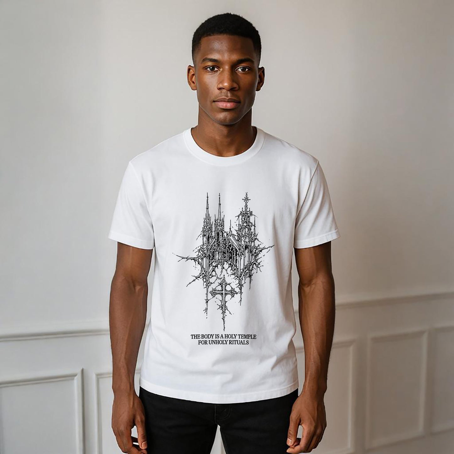 The Body Is A Holy Temple For Unholy Rituals Neck Short-Sleeve T-Shirt Soft & Breathable