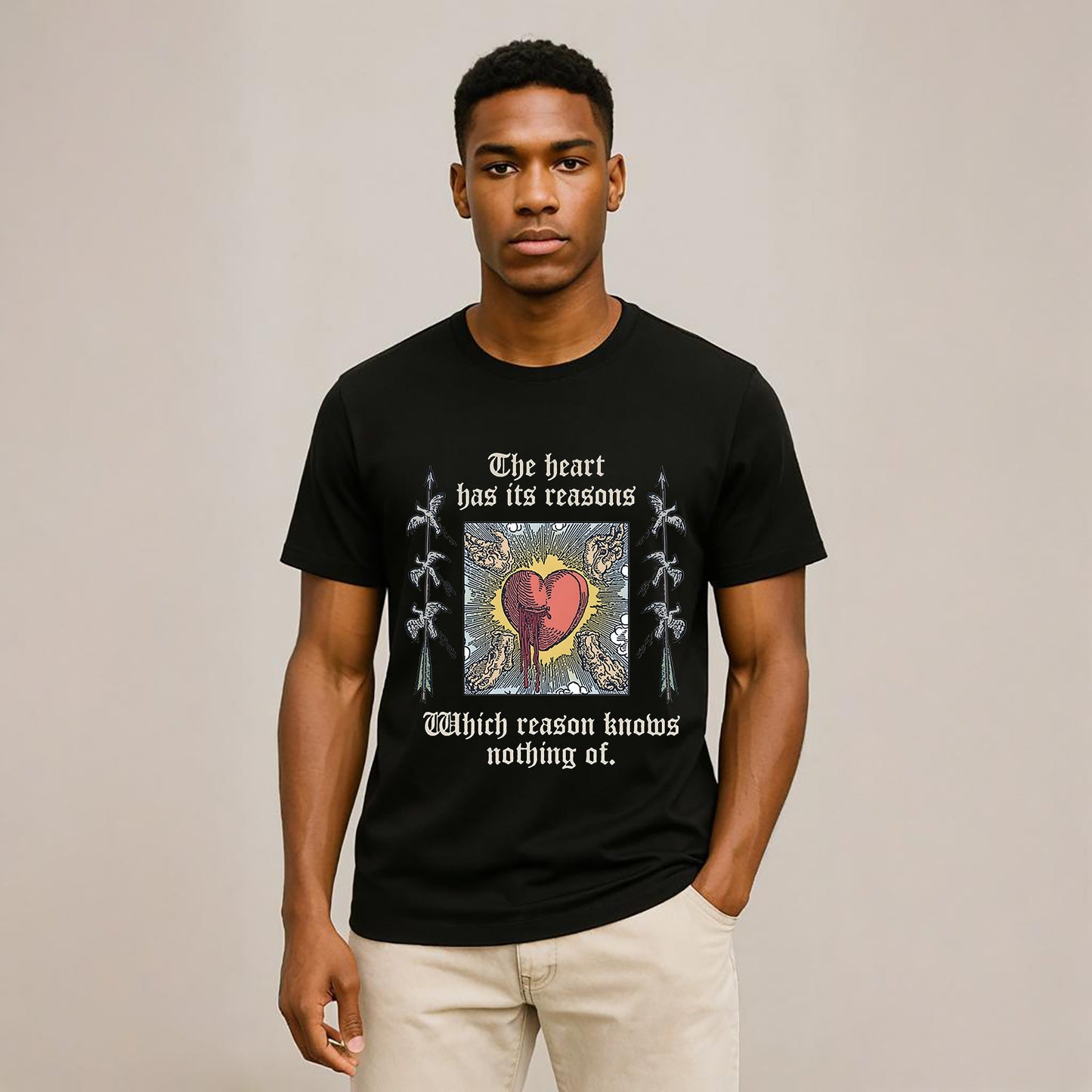 The Heart Has Its Reasons Neck Short-Sleeve T-Shirt Soft & Breathable