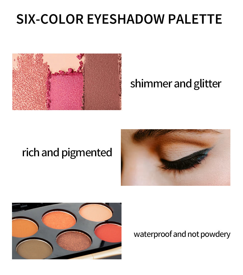 V'M DEW 6-Shade Eyeshadow Palette Duo Professional Looks Made Effortless