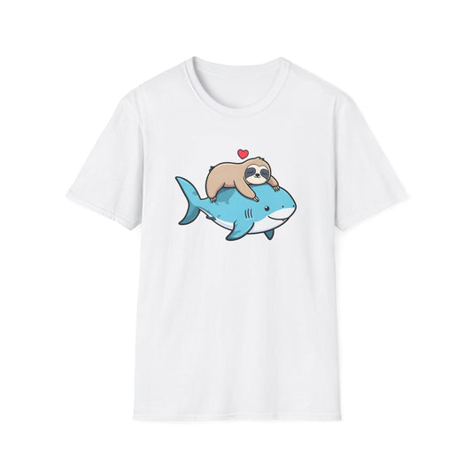 Cartoon Sloth and Shark Affection - Classic Fit