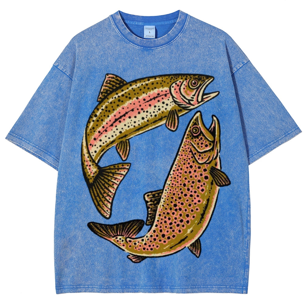 Two Fishes Unisex Vintage Washed Tee