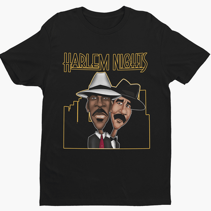 Harlem Nights Caricature Premium Crew Neck Short-Sleeve T-Shirt Soft & Breathable