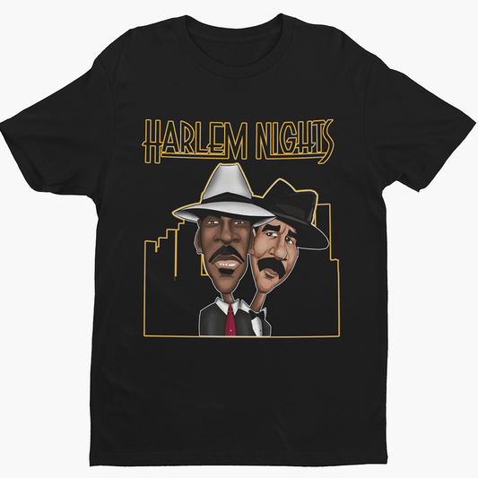 Harlem Nights Caricature Premium Crew Neck Short-Sleeve T-Shirt Soft & Breathable