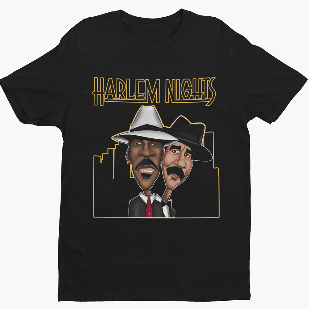 Harlem Nights Caricature Premium Crew Neck Short-Sleeve T-Shirt Soft & Breathable