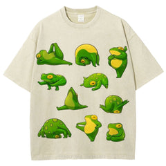 Yoga Frog Unisex Vintage Washed Tee