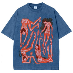 Ultimate Skeleton Dance Party Unisex Vintage Washed Tee