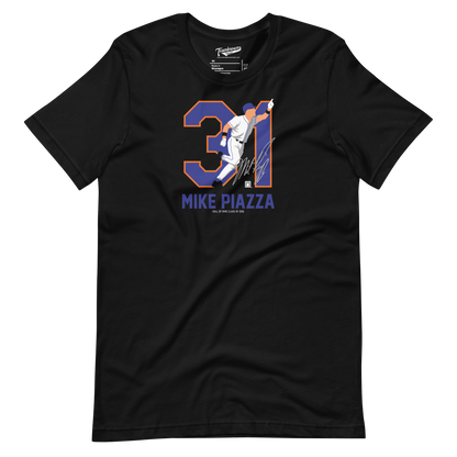 Baseball Hall of Fame Members - Mike Piazza - Silhouette - Unisex T-Shirt