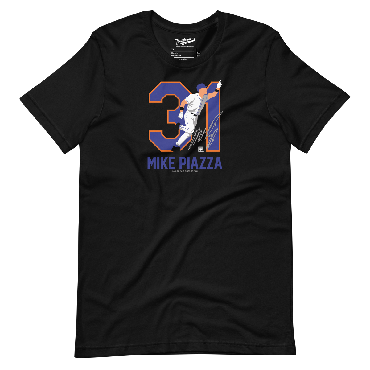 Baseball Hall of Fame Members - Mike Piazza - Silhouette - Unisex T-Shirt