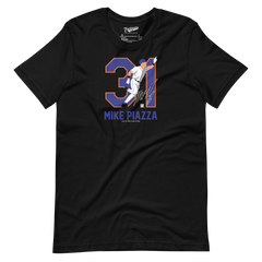Baseball Hall of Fame Members - Mike Piazza - Silhouette - Unisex T-Shirt
