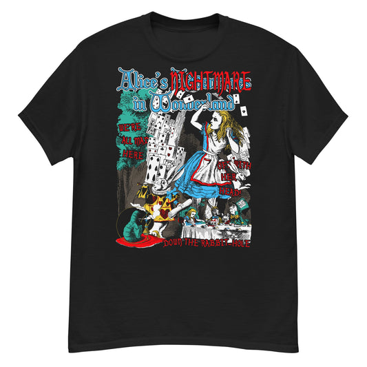 NIGHTMARE IN WONDERLAND CLASSIC ILLUSTRATIONS Crew Neck Short-Sleeve T-Shirt Soft and Breathable