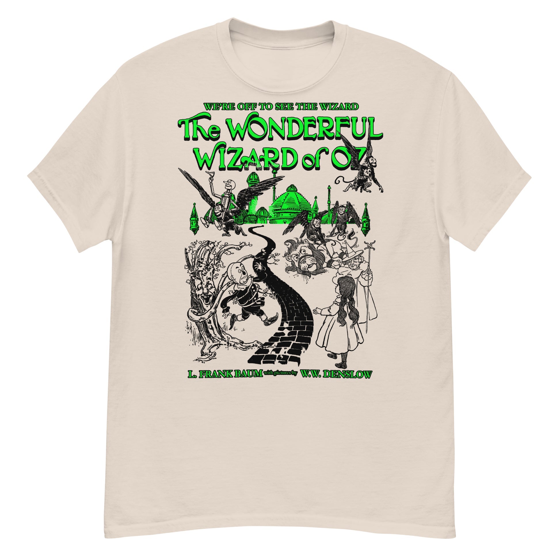 THE WONDERFUL WIZARD OF OZ BLACK ILLUSTRATIONS Crew Neck Short-Sleeve T-Shirt Soft & Breathable