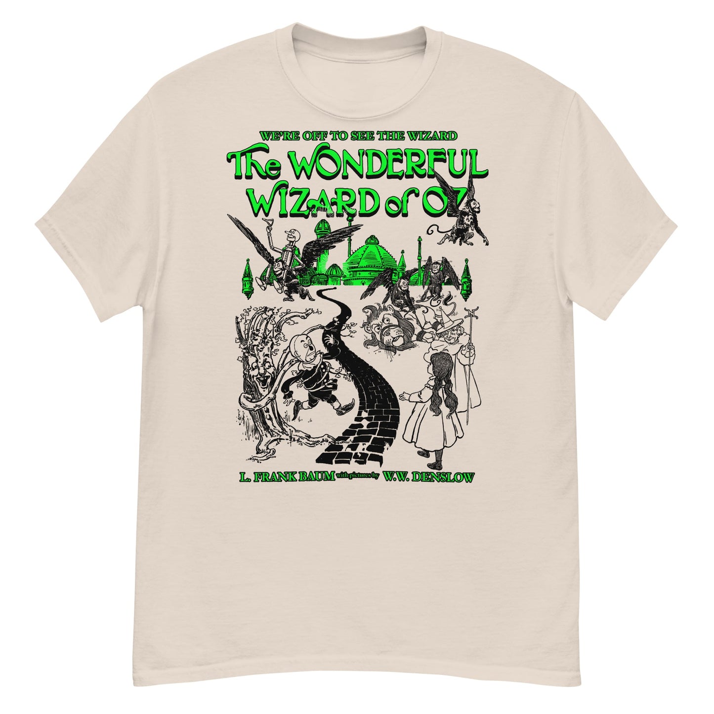 THE WONDERFUL WIZARD OF OZ BLACK ILLUSTRATIONS Crew Neck Short-Sleeve T-Shirt Soft & Breathable