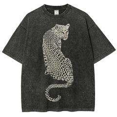 White Leopard Unisex Vintage Washed Tee
