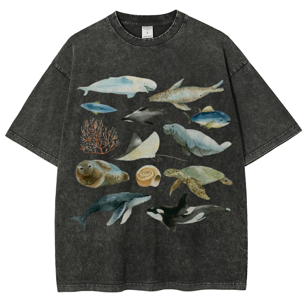 Underwater World Unisex Vintage Washed Tee