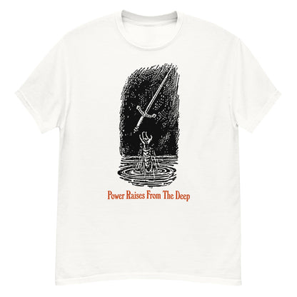 Power Raises From Deep Neck Short-Sleeve T-Shirt Soft & Breathable