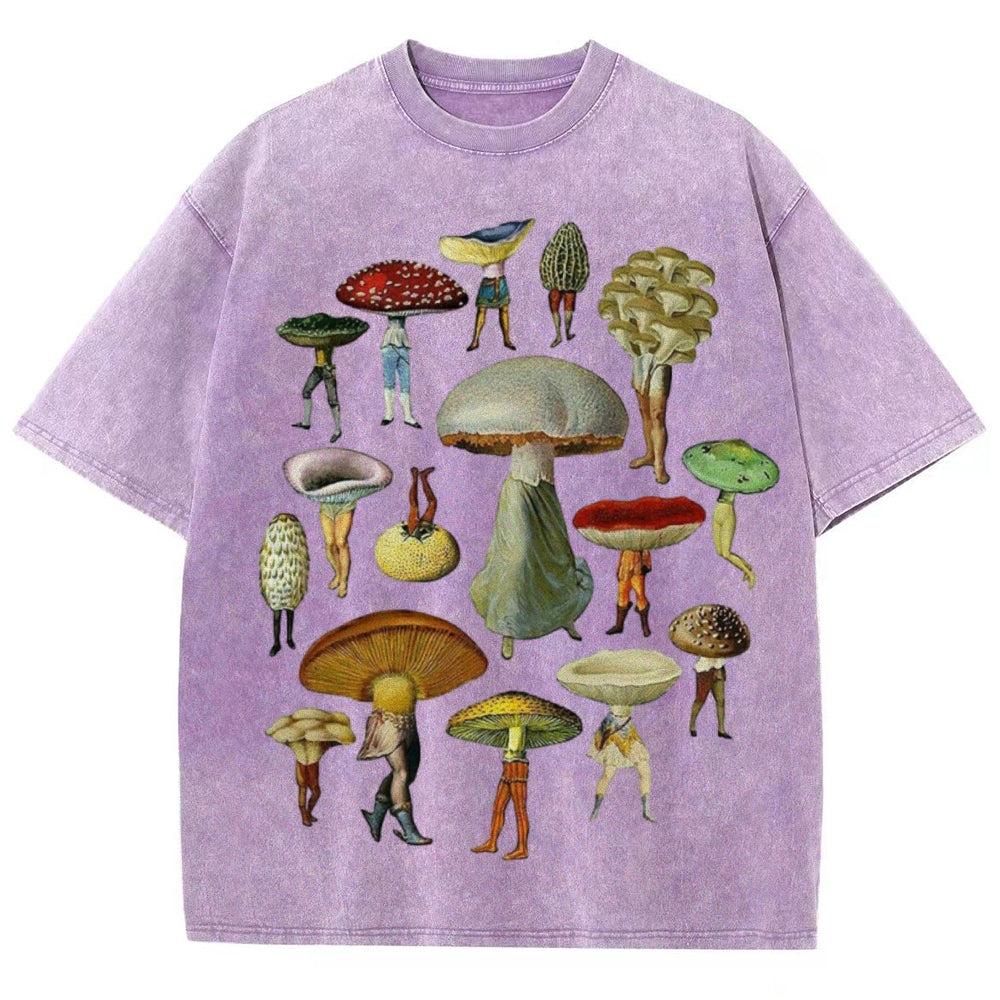 Troop of Mushrooms Unisex Vintage Washed Tee