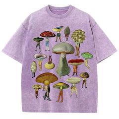 Troop of Mushrooms Unisex Vintage Washed Tee