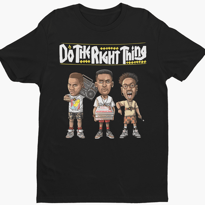 Do The Right Thing Caricature Premium Crew Neck Short-Sleeve T-Shirt Soft & Breathable
