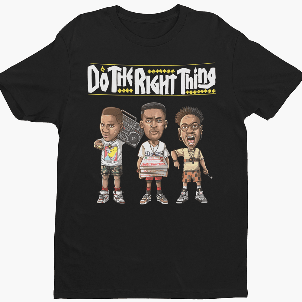 Do The Right Thing Caricature Premium Crew Neck Short-Sleeve T-Shirt Soft & Breathable