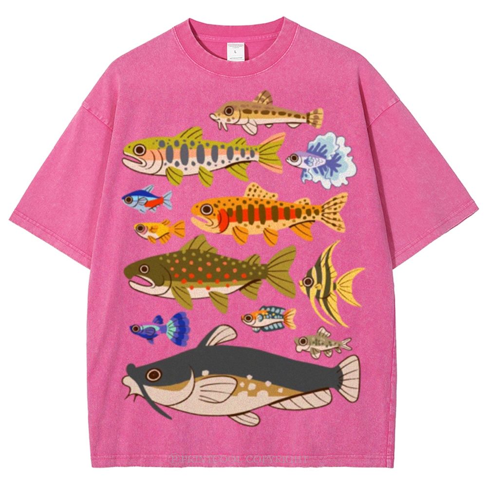 Tropical Fish Paradise Unisex Vintage Washed Tee