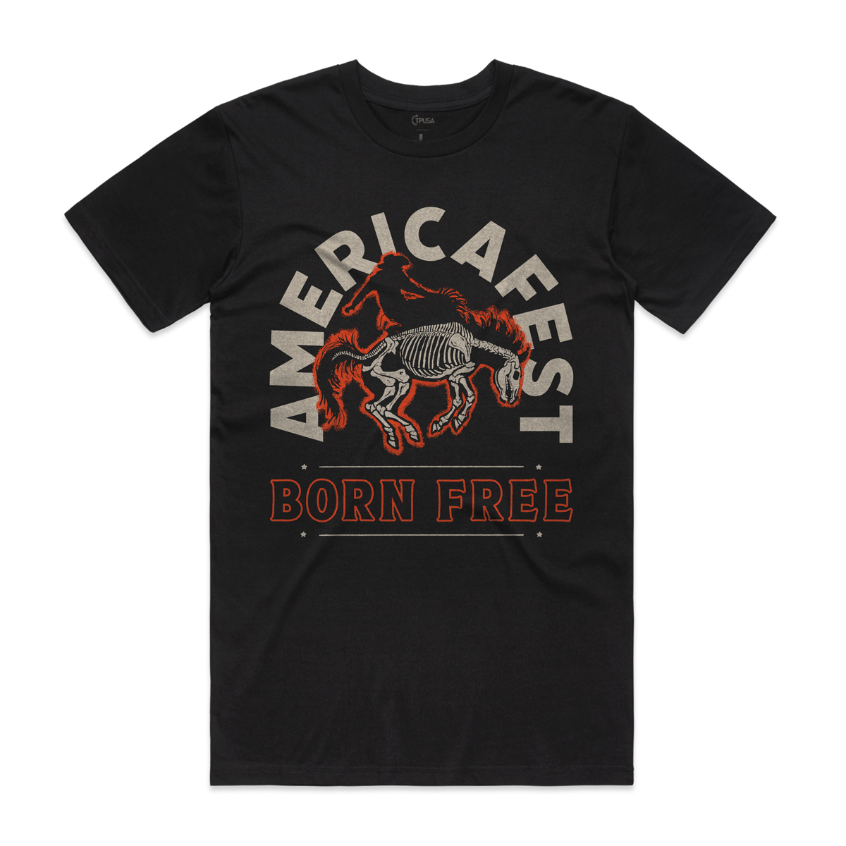 AmFest Born Free Neck Short-Sleeve T-Shirt Soft & Breathable