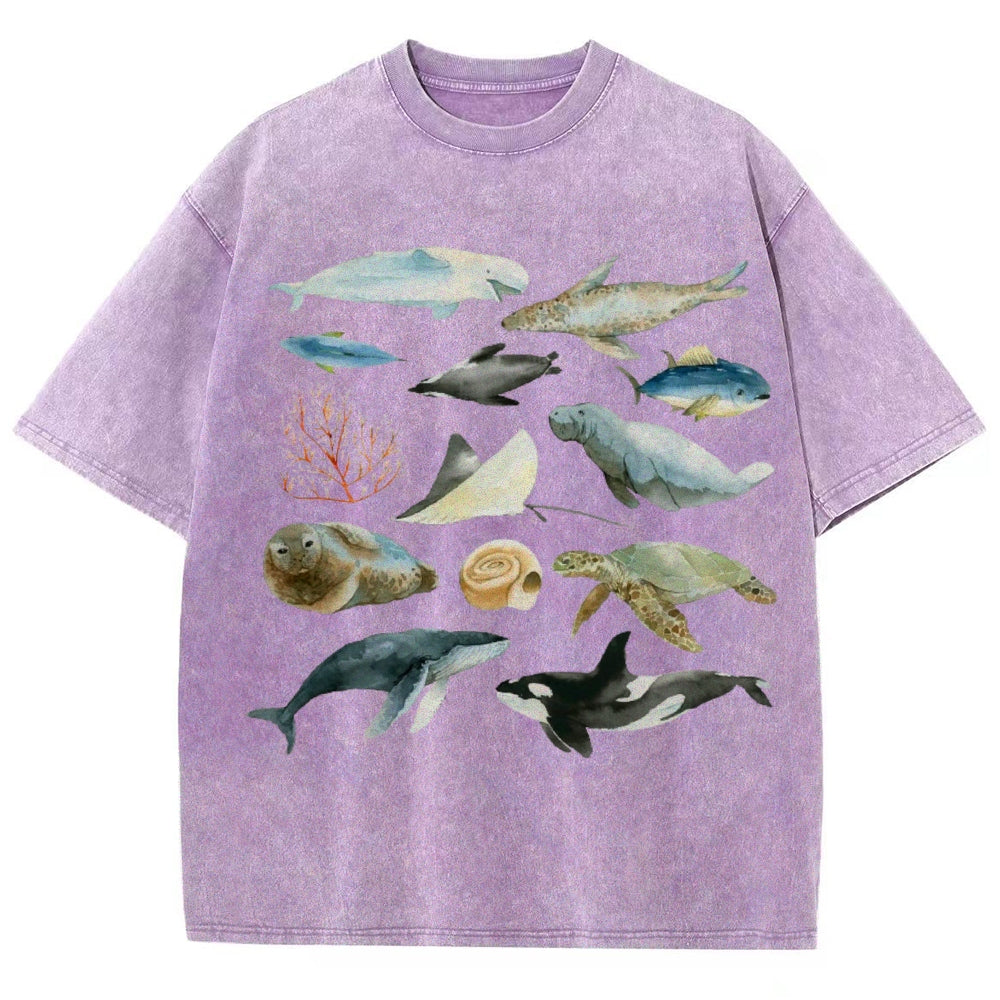 Underwater World Unisex Vintage Washed Tee