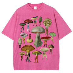 Troop of Mushrooms Unisex Vintage Washed Tee