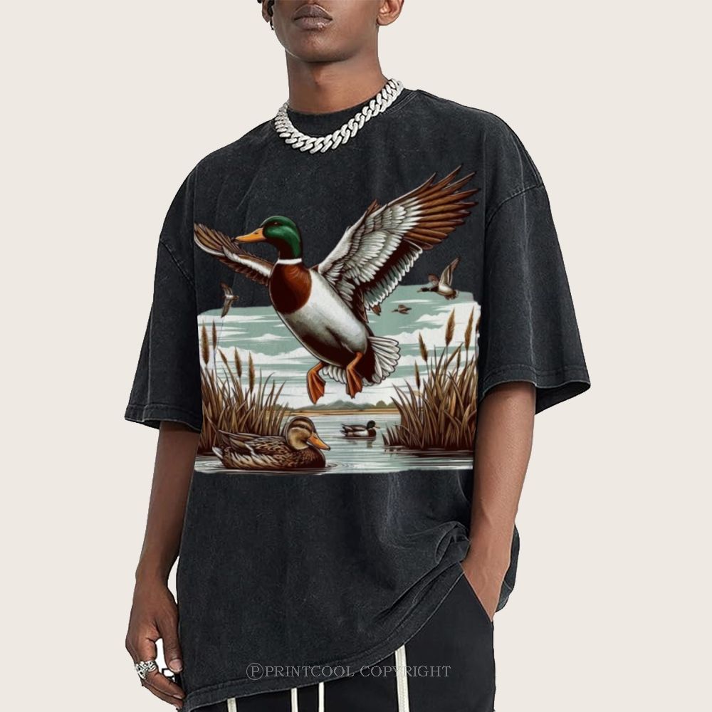 Wild Duck Unisex Vintage Washed Tee