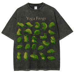 Yoga Frog Unisex Vintage Washed Tee